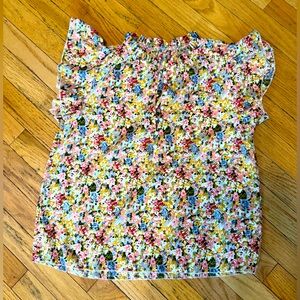 Floral Ruffle Sleeve Blouse